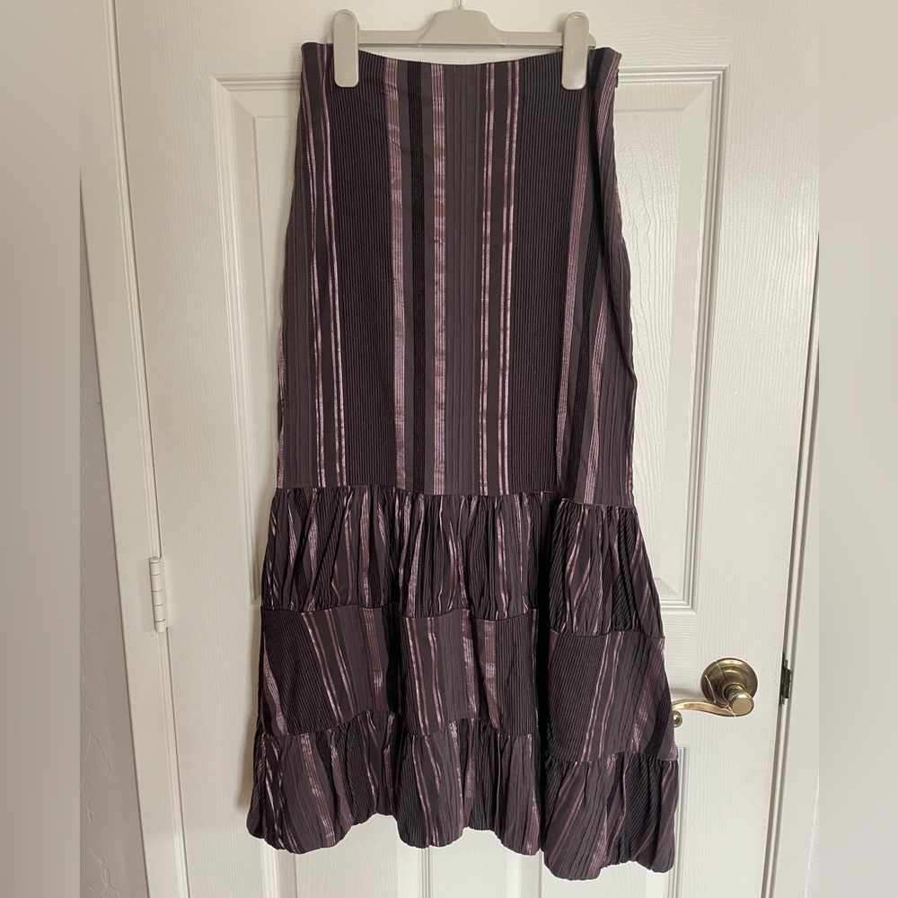 Dominique De Sentino Purple and Black Vintage Maxi Skirt Size XS